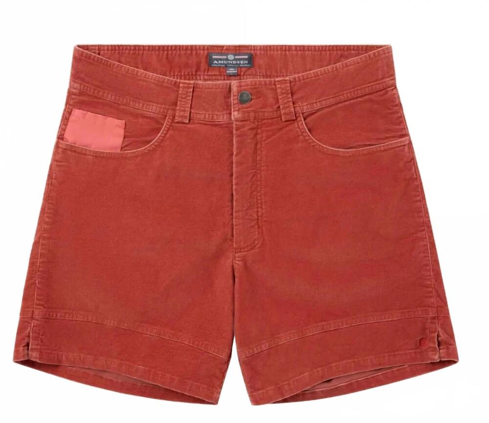 NEW AMUNDSEN men's wild velvet short in terra red